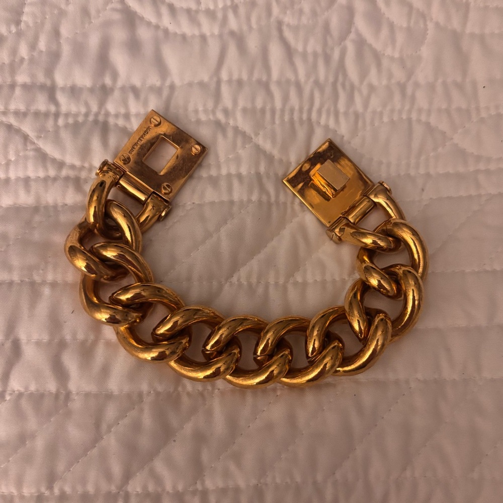 Michael Kors gold tone turn lock chunky bracelet